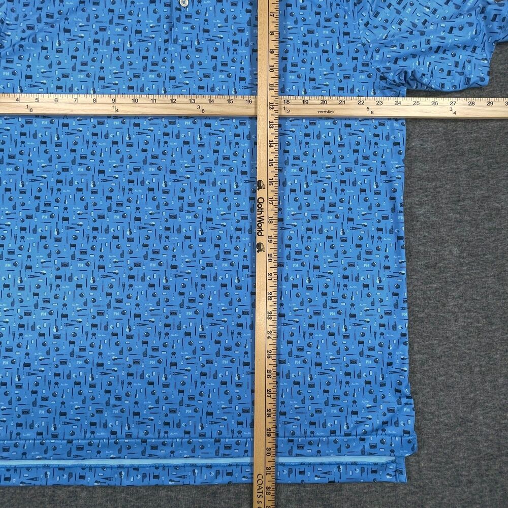 Peter Millar Landmark Tailgate Polo Large Blue Dallas Country Club Golf Shirt - Picture 7 of 12